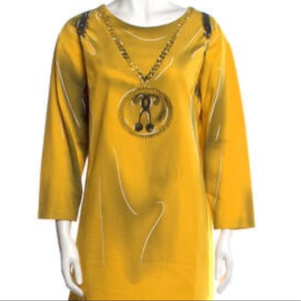 Moschino Women’s Cool Graphic Yellow Tunic Size 6